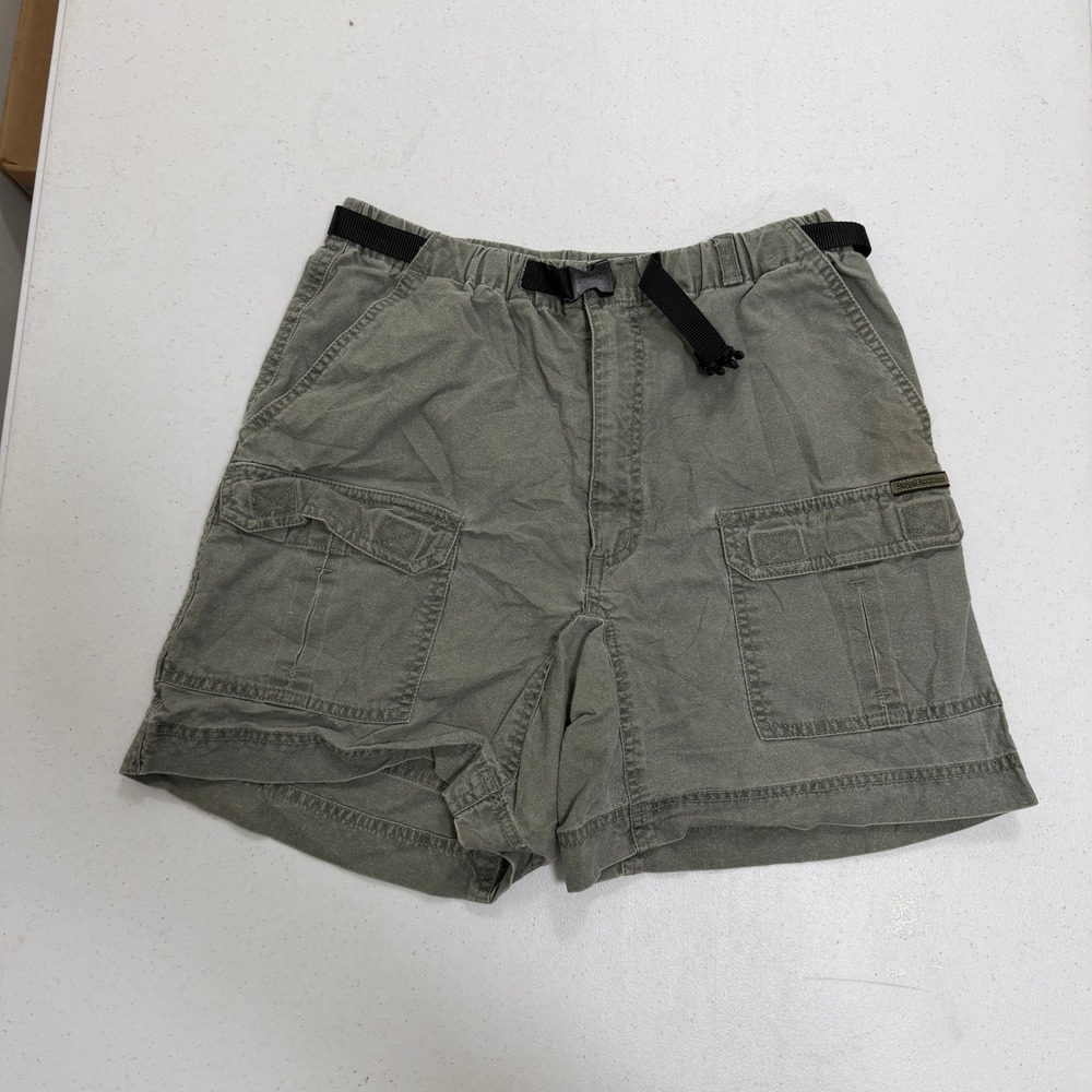 Royal Robbins Mens Small Sage Green Cotton Cargo Hiking Shorts Integrated Belt